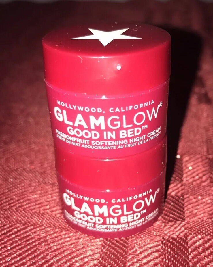 2X GLAMGLOW Good in Bed Passionfruit Softening Night Cream 5mL / 0.17oz Each