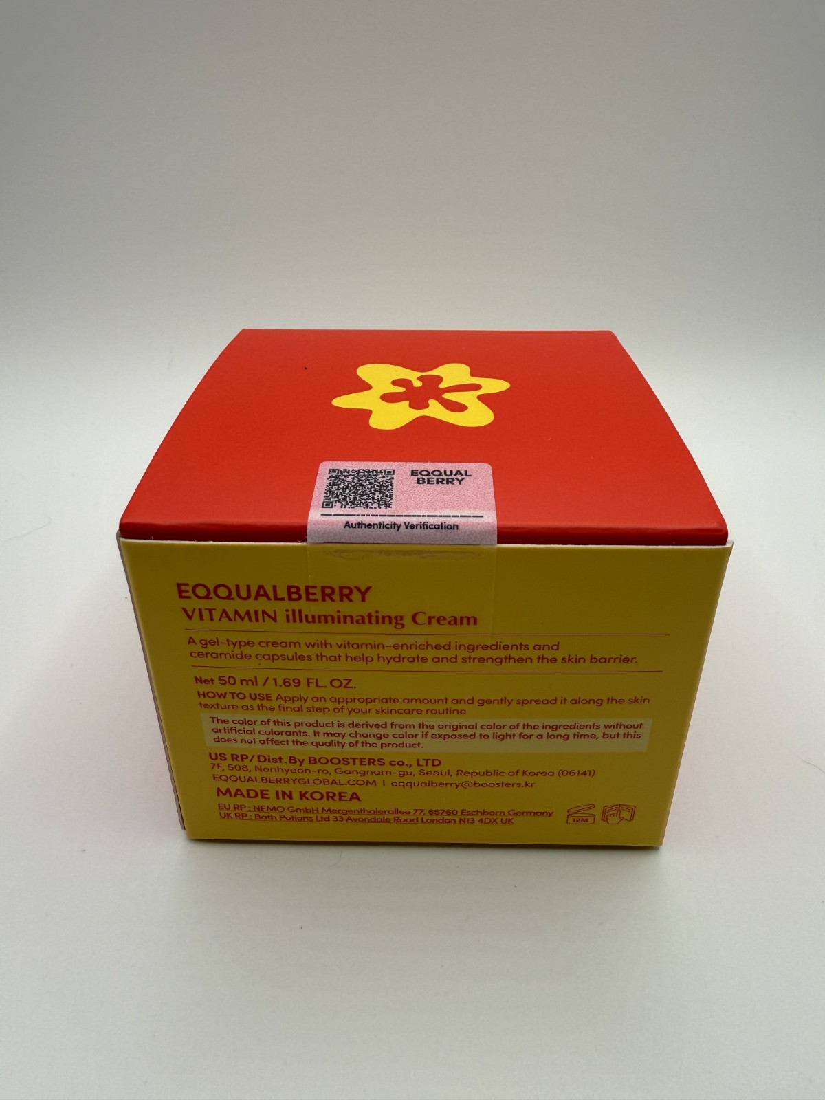 EQQUALBERRY Glow Filter Vitamin Illuminating Cream – 50ml / 1.69 fl oz – New