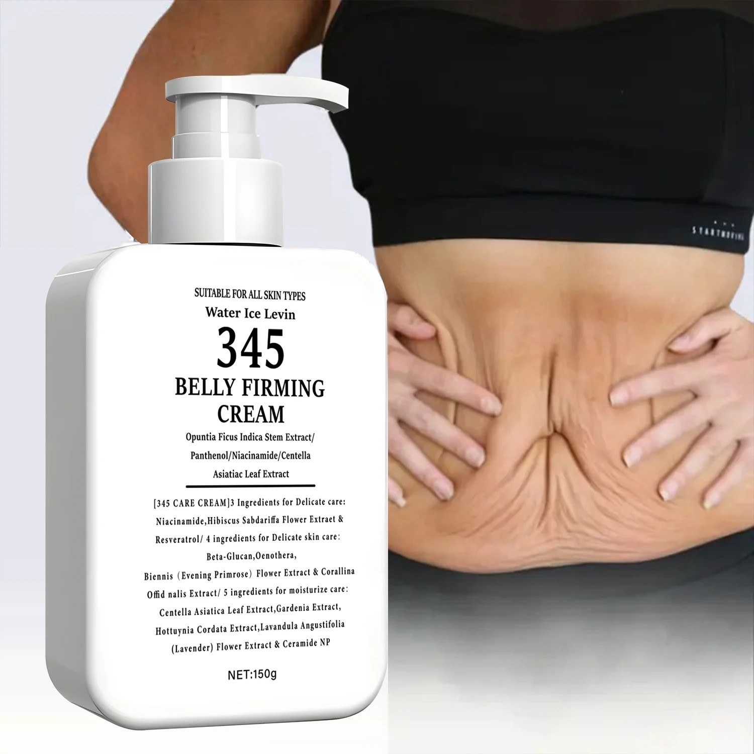 Belly Firming Cream 150g with Opuntia Stem Extract, Niacinamide & Panthenol –