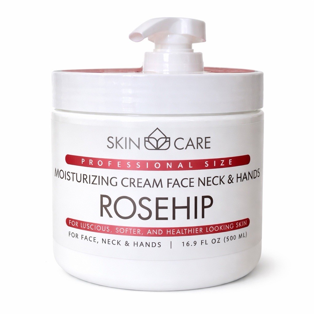 SkinCare Professional Rose Hip Moisturizing Cream 16.9 oz | For Face Neck Hands