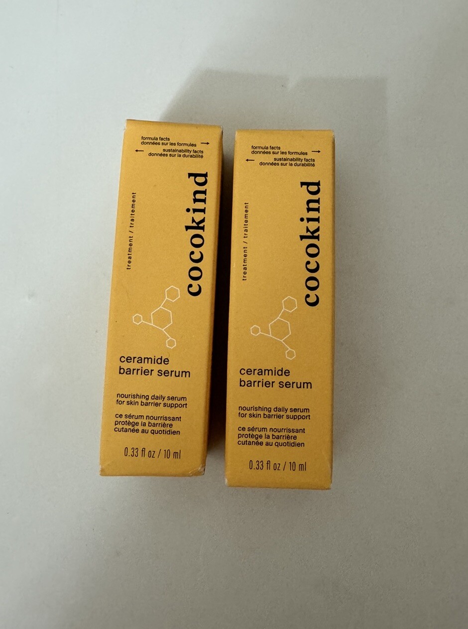 Cocokind Lot Of 2 Ceramide Organic Nourishing Barrier Serum Travel Sz 10mL Each