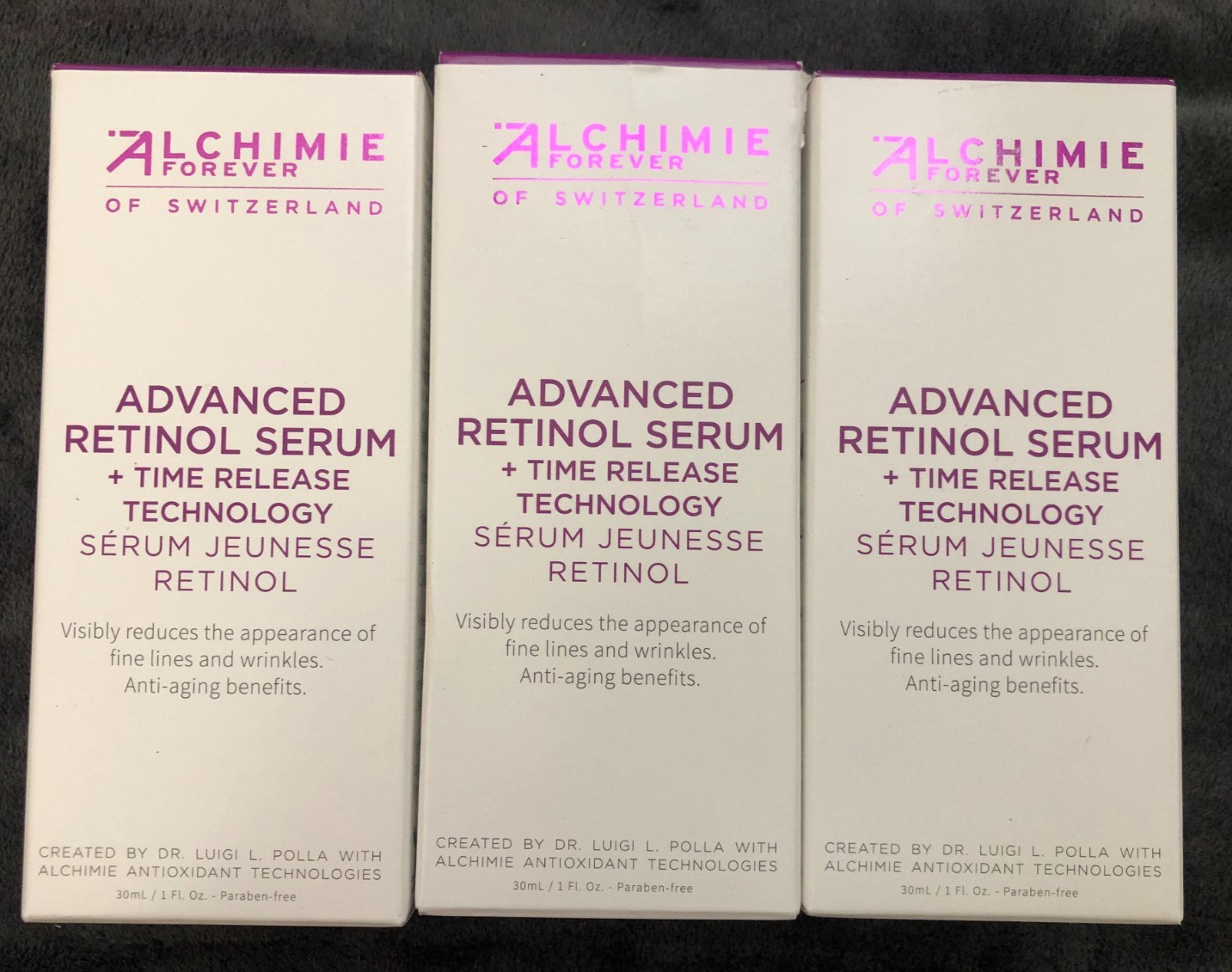 New Lot Of 3 Alchimie Forever Advanced Retinol Serum 3x30ml Wrinkles Lines Aging