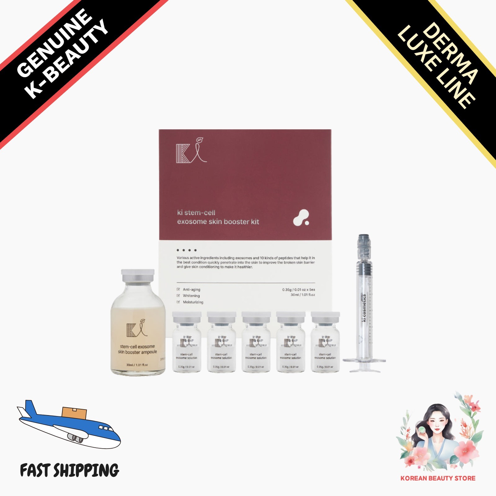 KI Stem Cell Exosome Skin Booster Kit Anti-Aging Collagen Ampoule K-Beauty