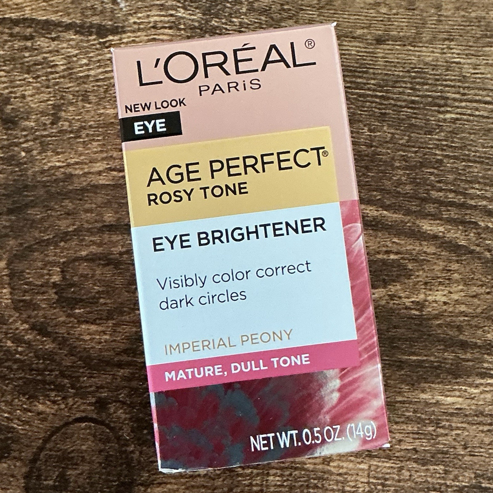 L’Oréal Age Perfect Rosy Tone Eye Brightener Imperial Peony 0.5 oz NEW