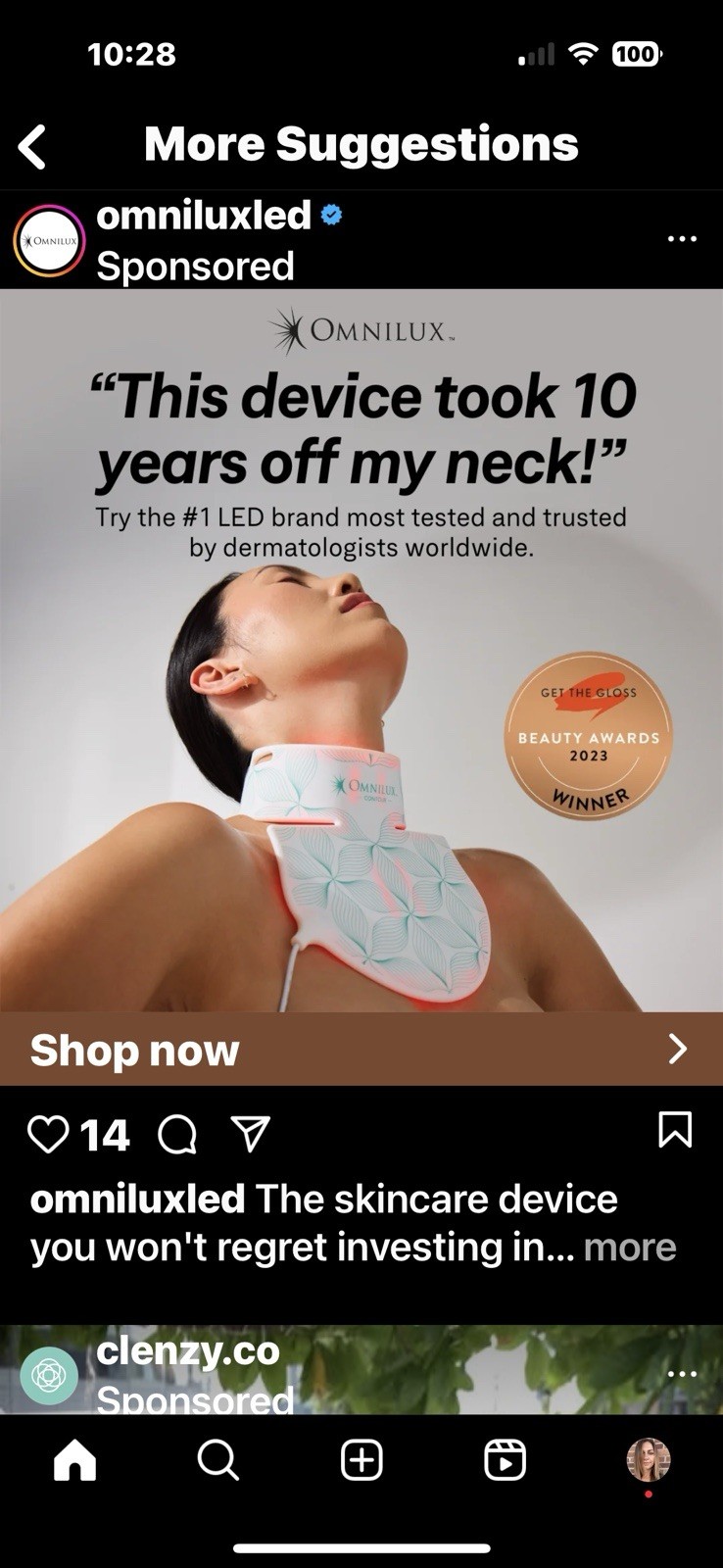 Omnilux Contour Neck & Décolleté NEW with three free hydrogel masks 🎁