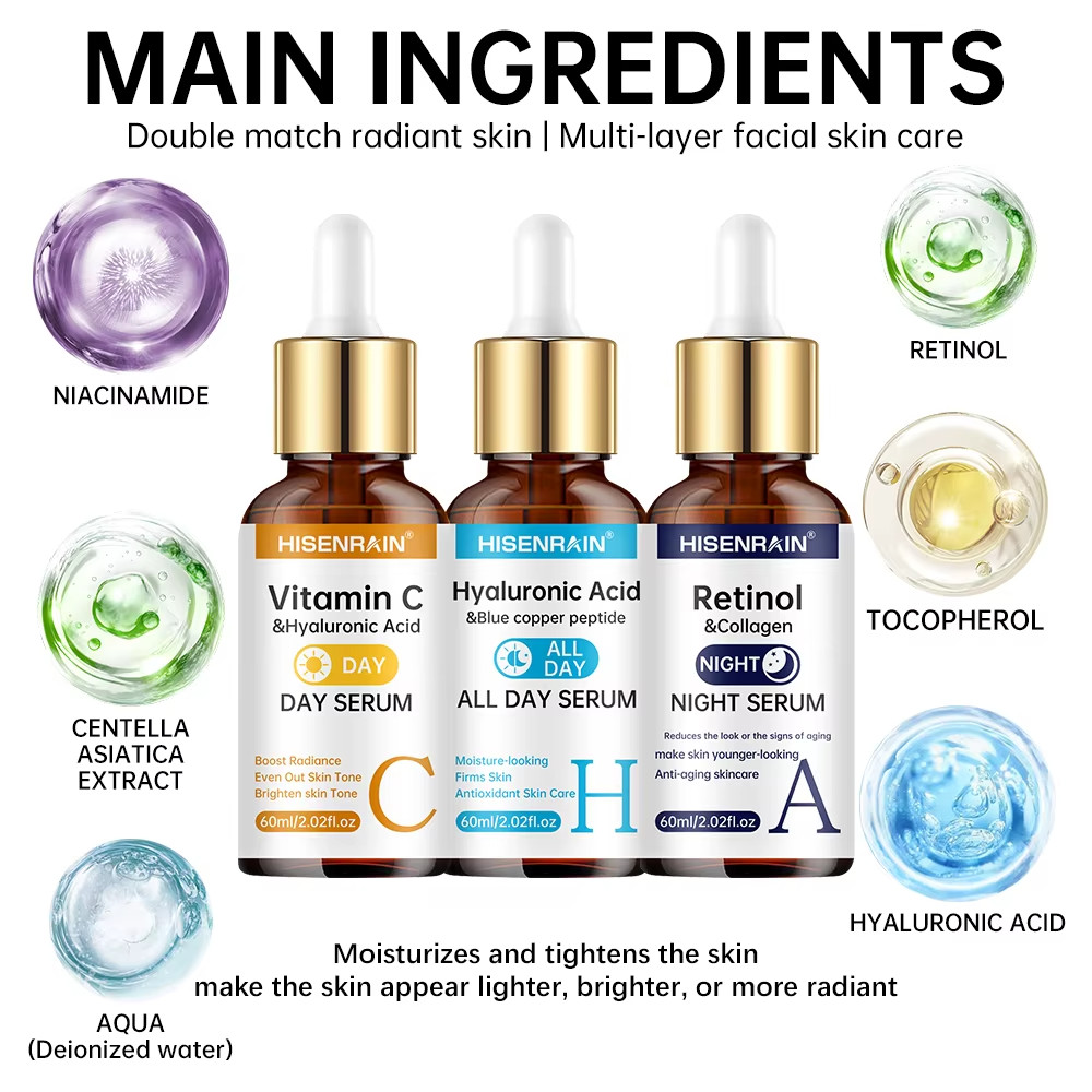 Vitamin C + Retinol + Hyaluronic Acid Serum Duo | Anti-Aging & Hydration