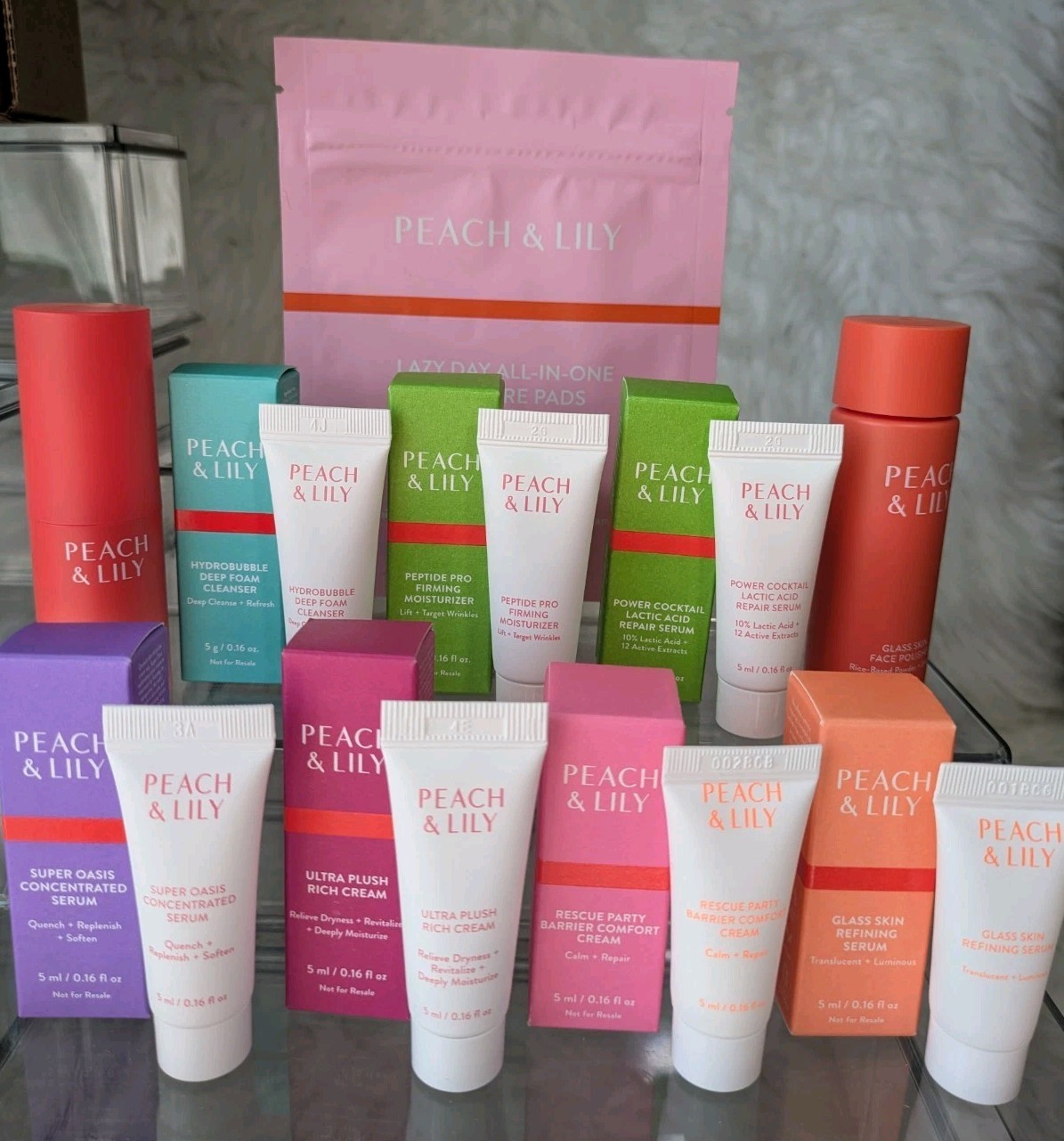 Lot of 10 Peach & Lily Assorted Cleansers Moisturizer Serums Firming Skin Care