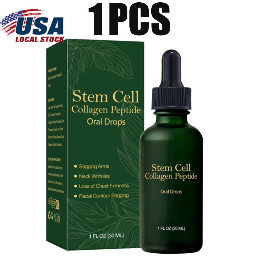 1-3X Stem Cell Collagen Peptide Oral Drops Firm Sagging Skin diminish Wrinkle 30
