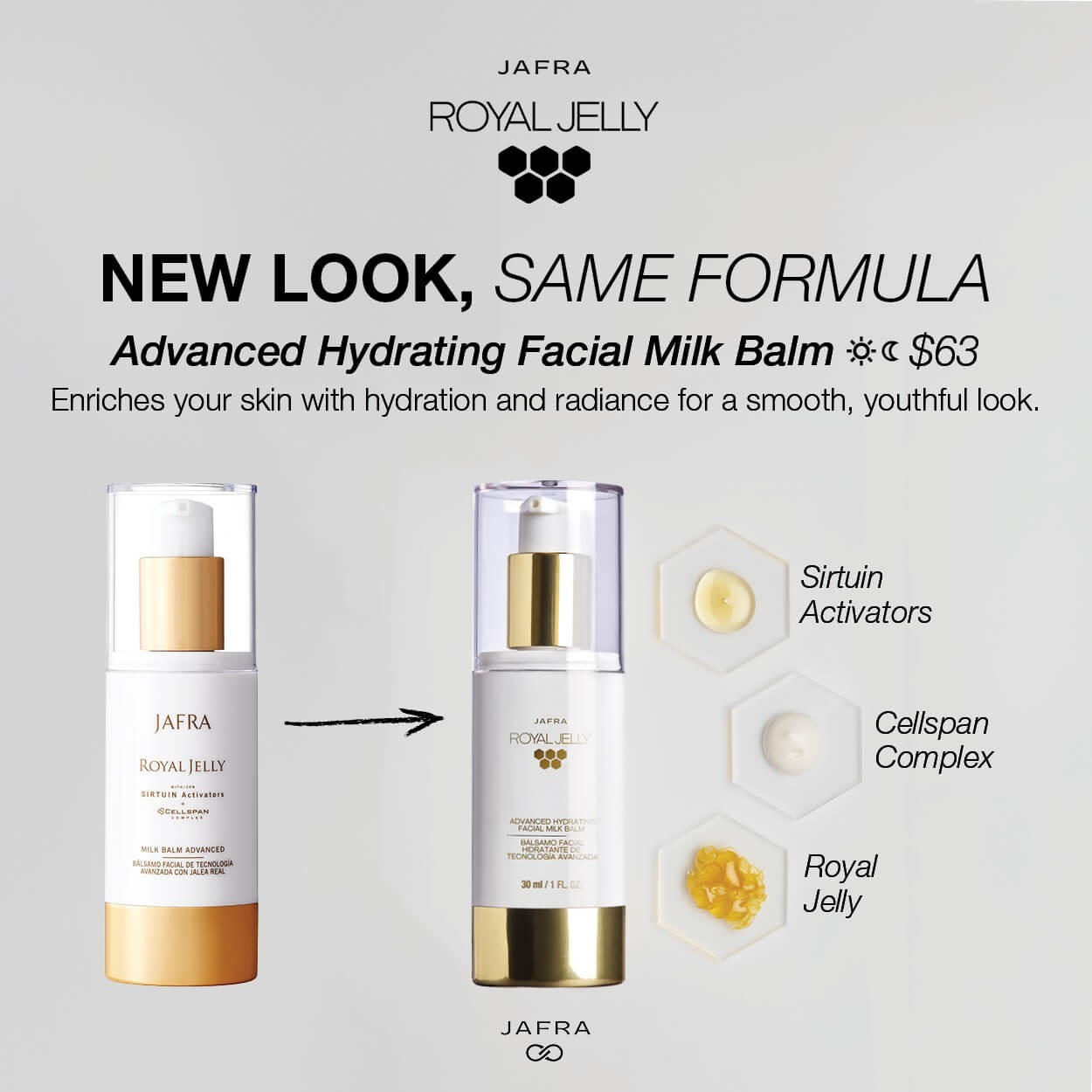 Jafra Royal Jelly Advanced Hydrating Facial Milk Balm New in Box