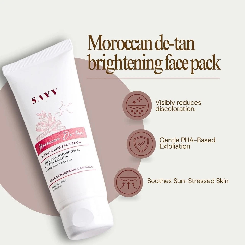SAYY Moroccan DeTan Brightening Face for Advance Skin Renewal mask 100gm pack 3