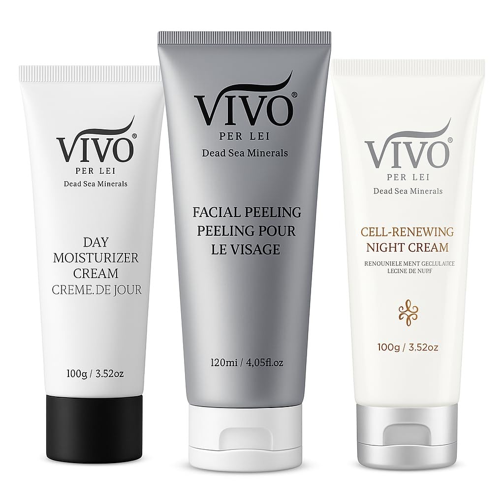 Vivo Per Lei Dead Sea Day Cream – Night Cream and Facial Peeling – Set of 3 -…