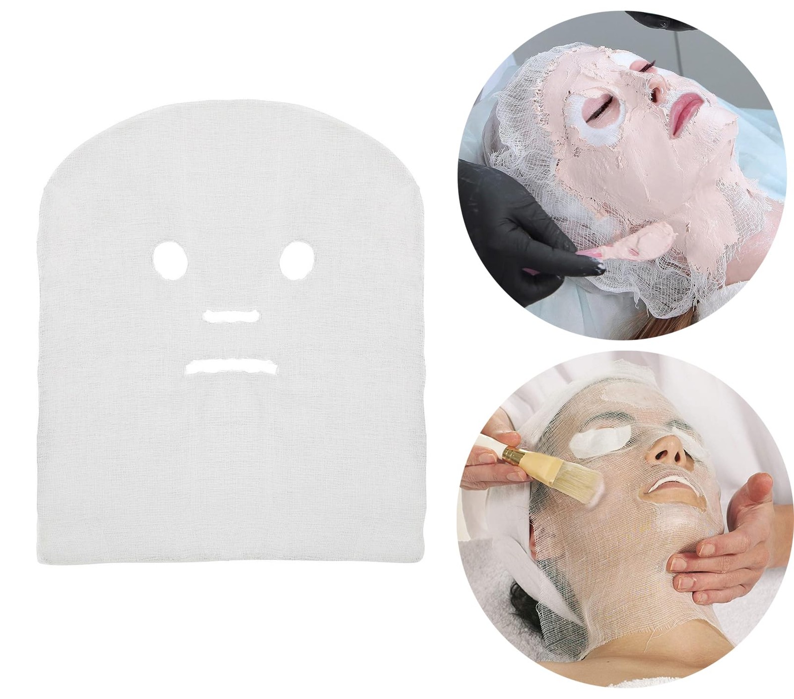 Gauze Facial Mask, 100% Cotton Gauze Pre-Cut for Facial Spa, High Frequency T…