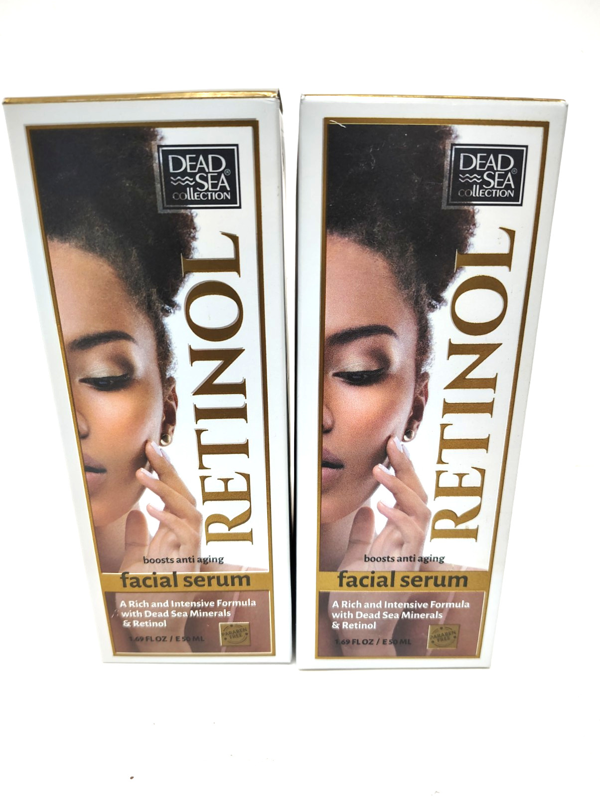 2-Pack Dead Sea Collection Retinol Facial Serum Large-1.69oz Anti-Aging Minerals