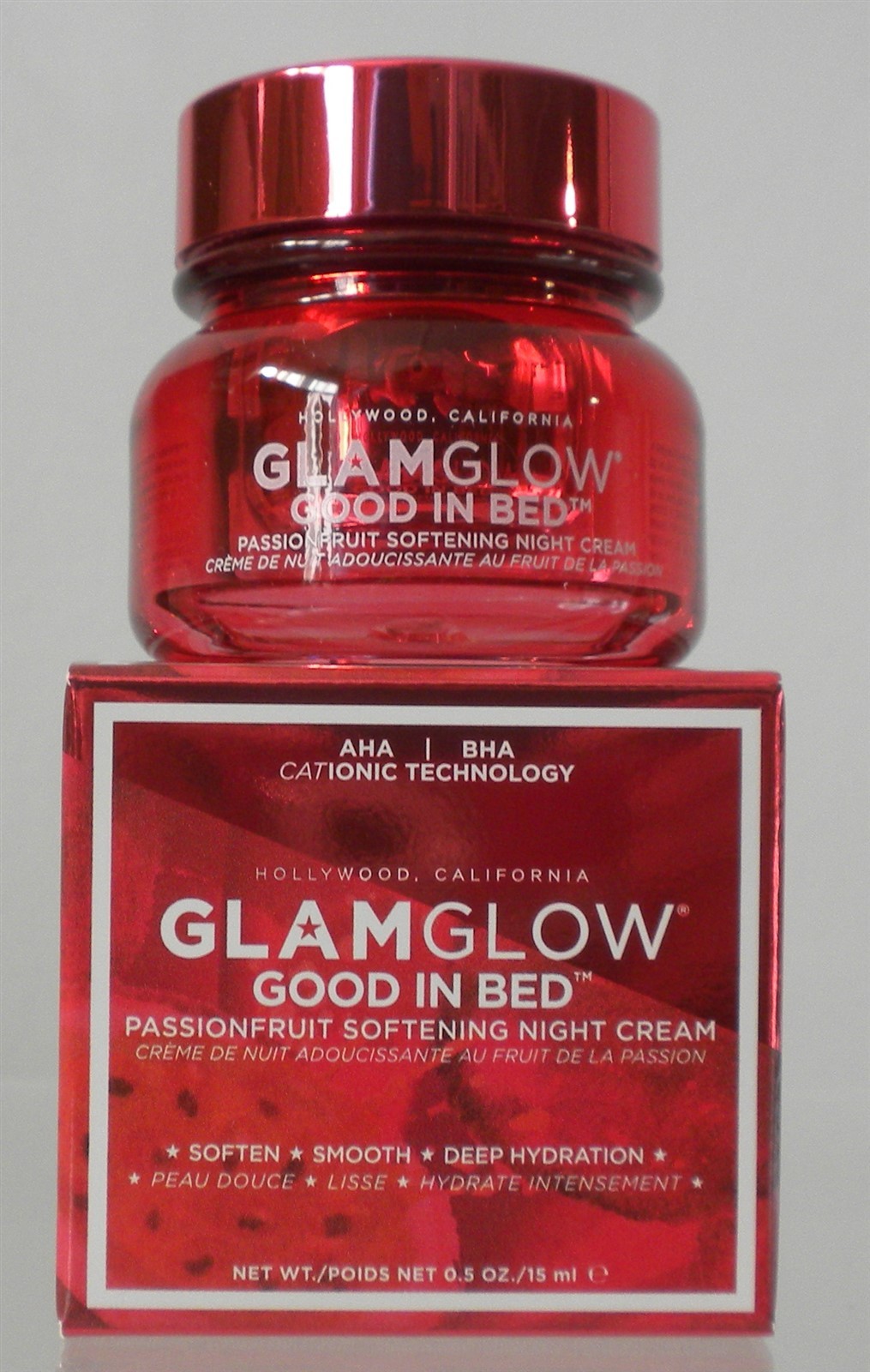 GLAMGLOW GOOD IN BED PASSIONFRUIT SOFTENING SMOOTH NIGHT CREAM .5 OZ NEW IN BOX!
