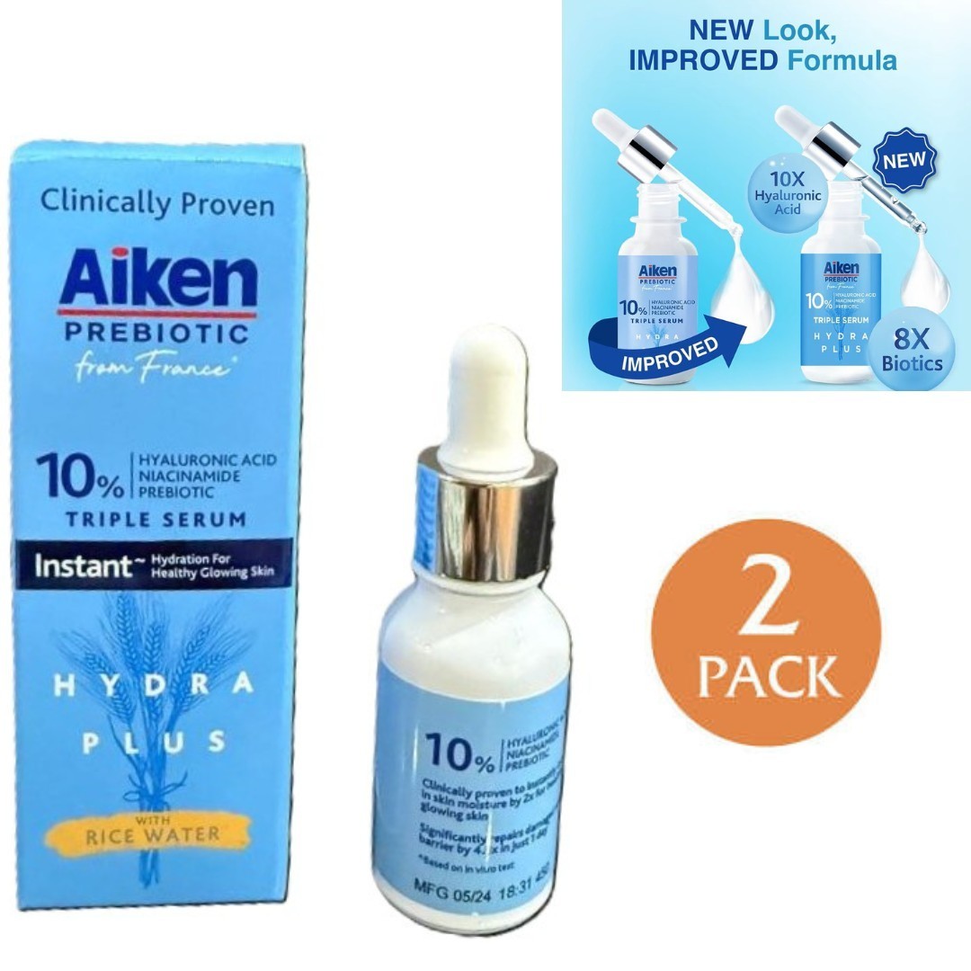 AIKEN Prebiotic 10 percent Hydra Plus & Niacinamide Serum – 2 Packs