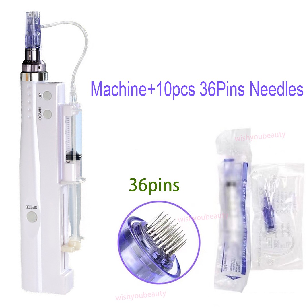 Facial Beauty Micro Pen Tool With 10 Pieces 36 Pin Replacement Cartridge Heads