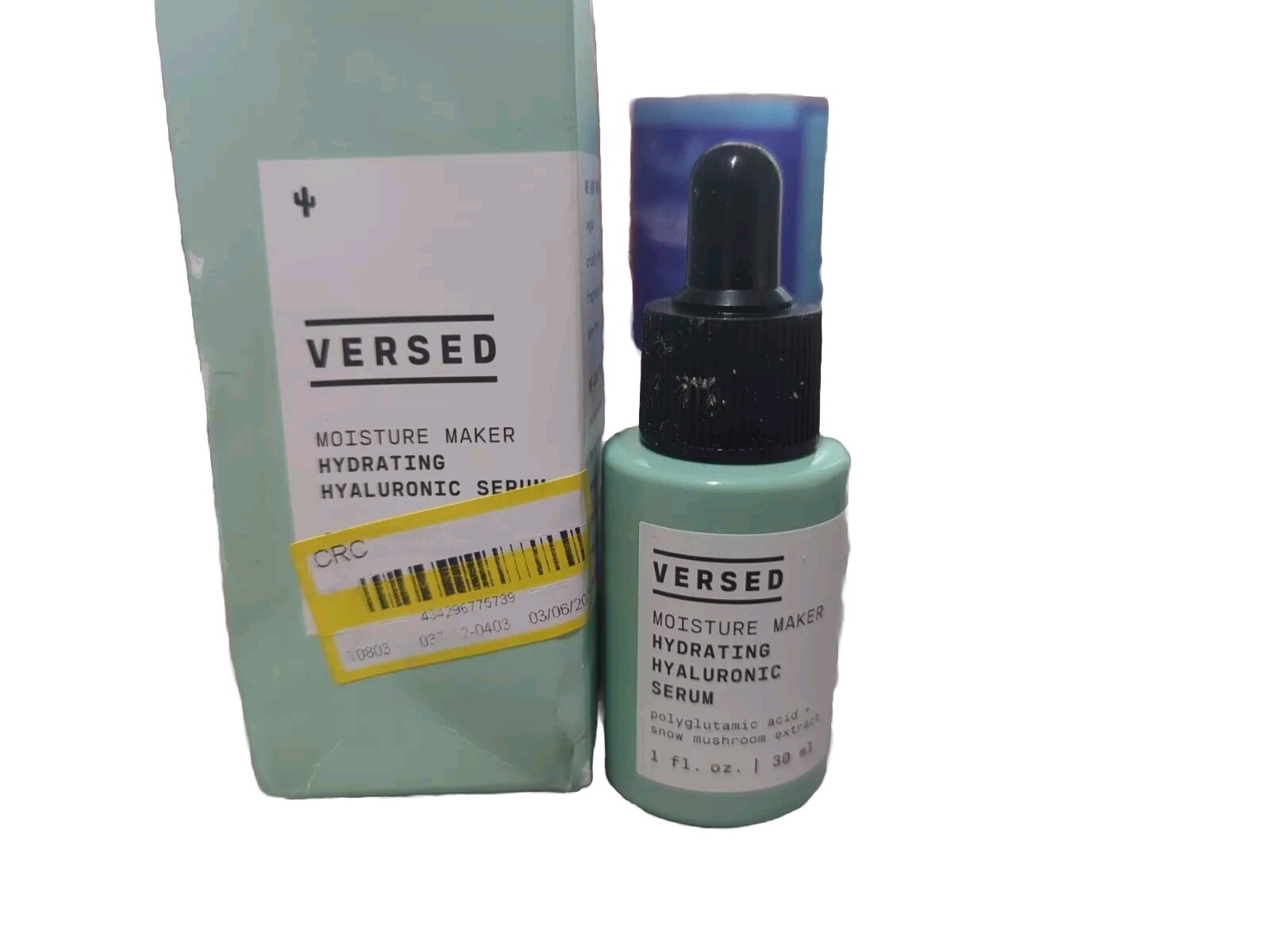 2 Versed Moisture Maker Hydrating Hyaluronic Serum Snow Mushroom Extract 1 oz