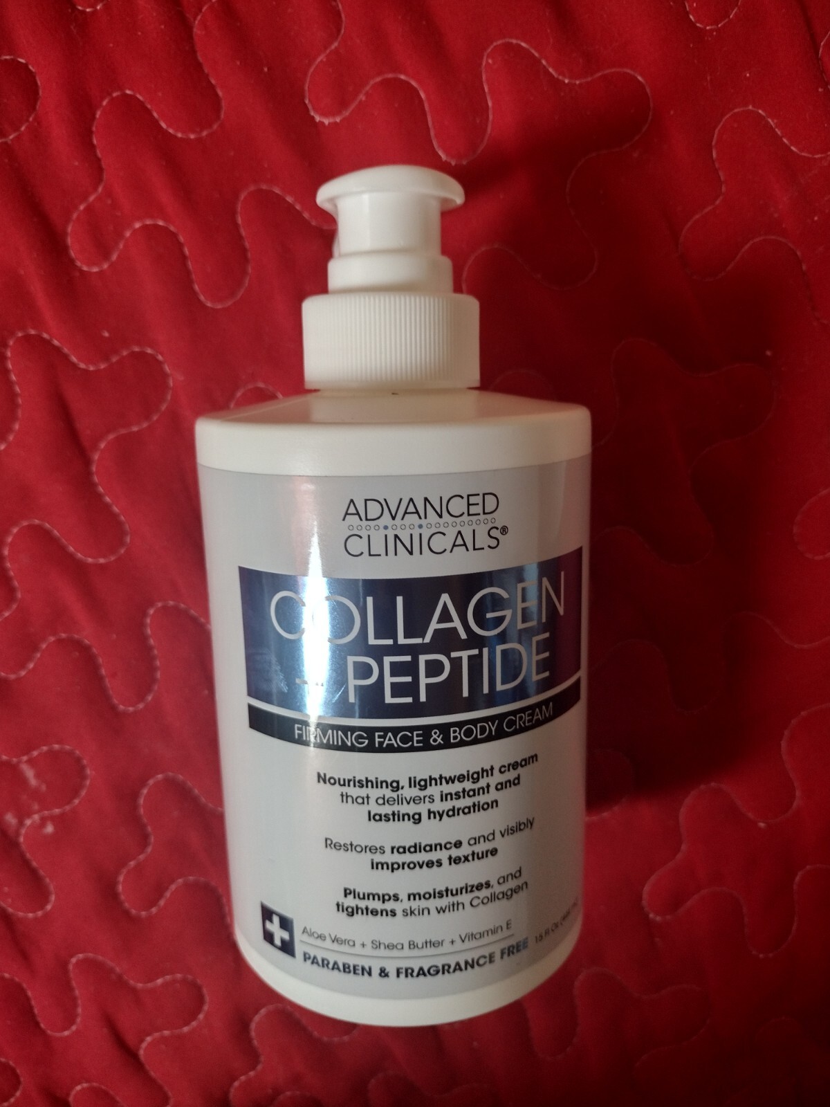 Advanced Clinicals Collagen + Peptide Cream Dry Skin Rescue 15 fl oz