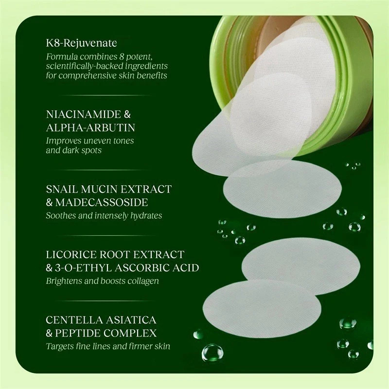 Jiyu Korean Skincare Anti-Aging, Dark Spot & Wrinkle Minimizing Toner Pads 100Pc