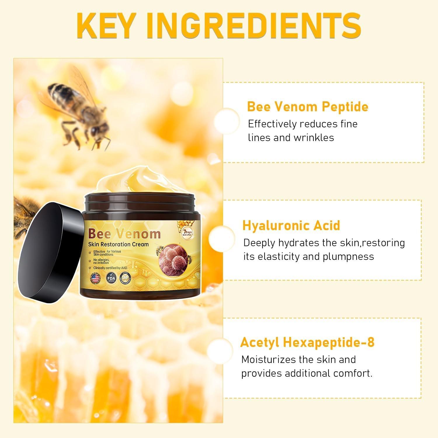 Bee Venom Skin Restoration Cream, Professional Bee Venom Skin Cream,deeply …..