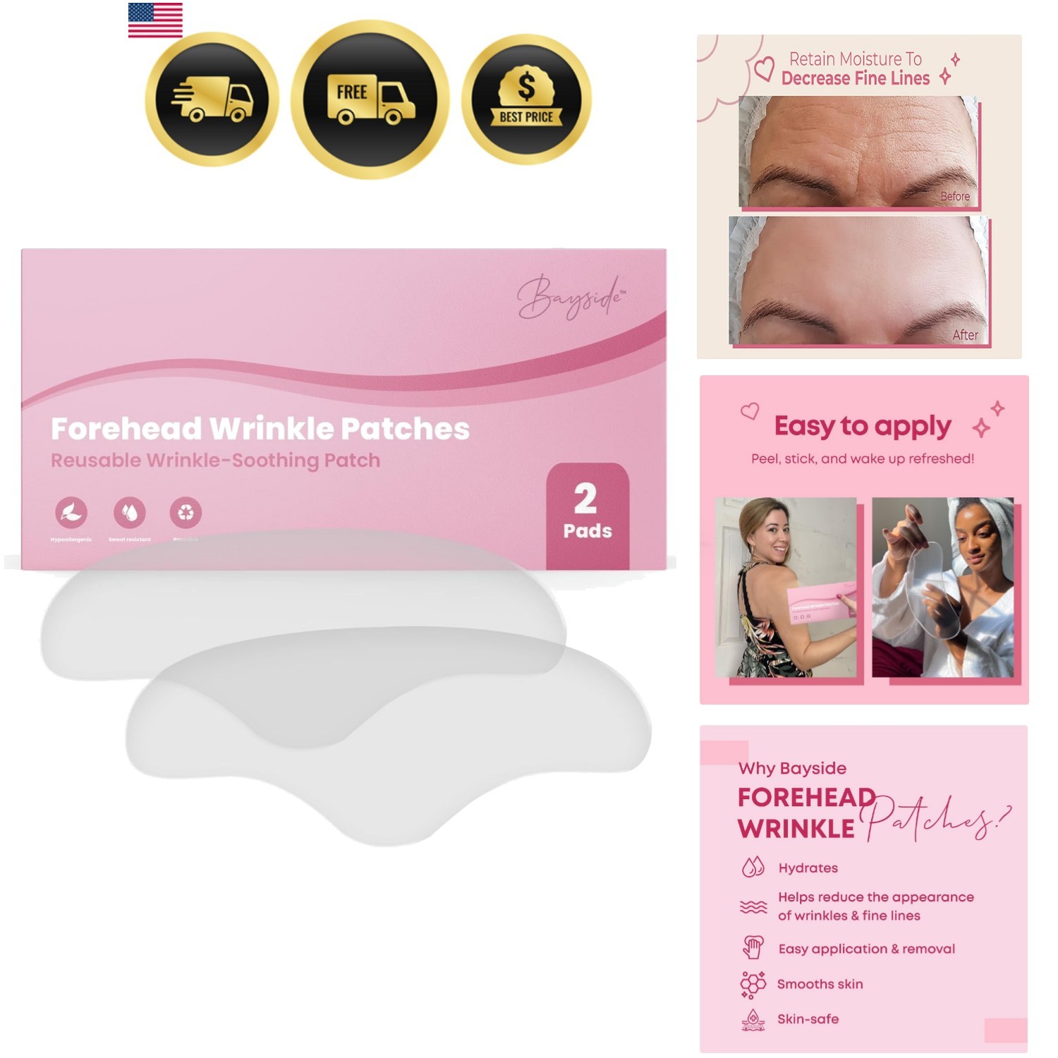 Forehead Wrinkle Patches | Non-Invasive Reusable Skin Care Solution | Fine Li…