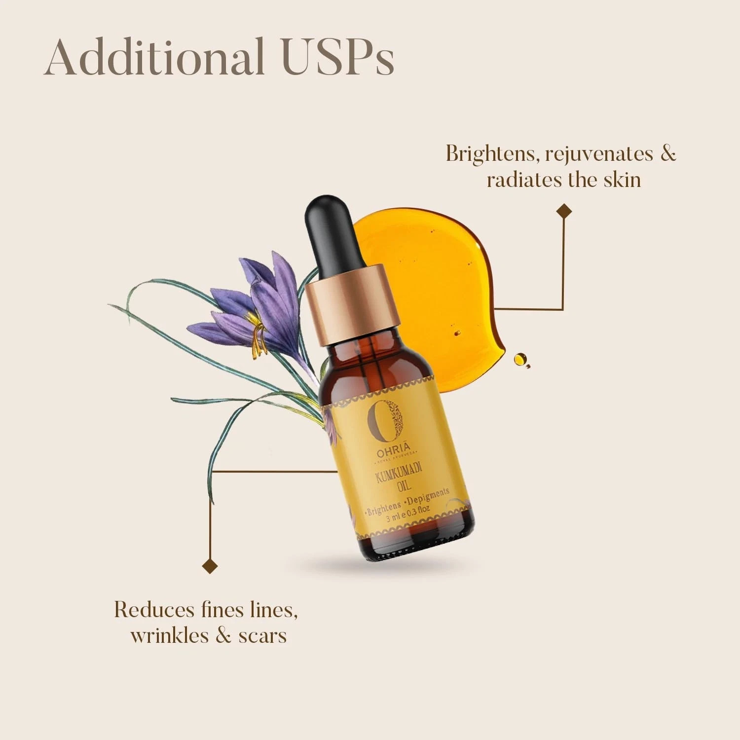 Ohria Ayurveda Kumkumadi Oil Skin Brightening 3ml