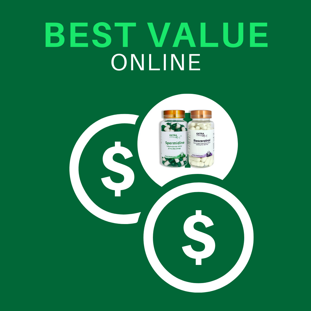 Spermidine Australia 10mg Per Capsule + Resveratrol 60s Anti Aging Supplements