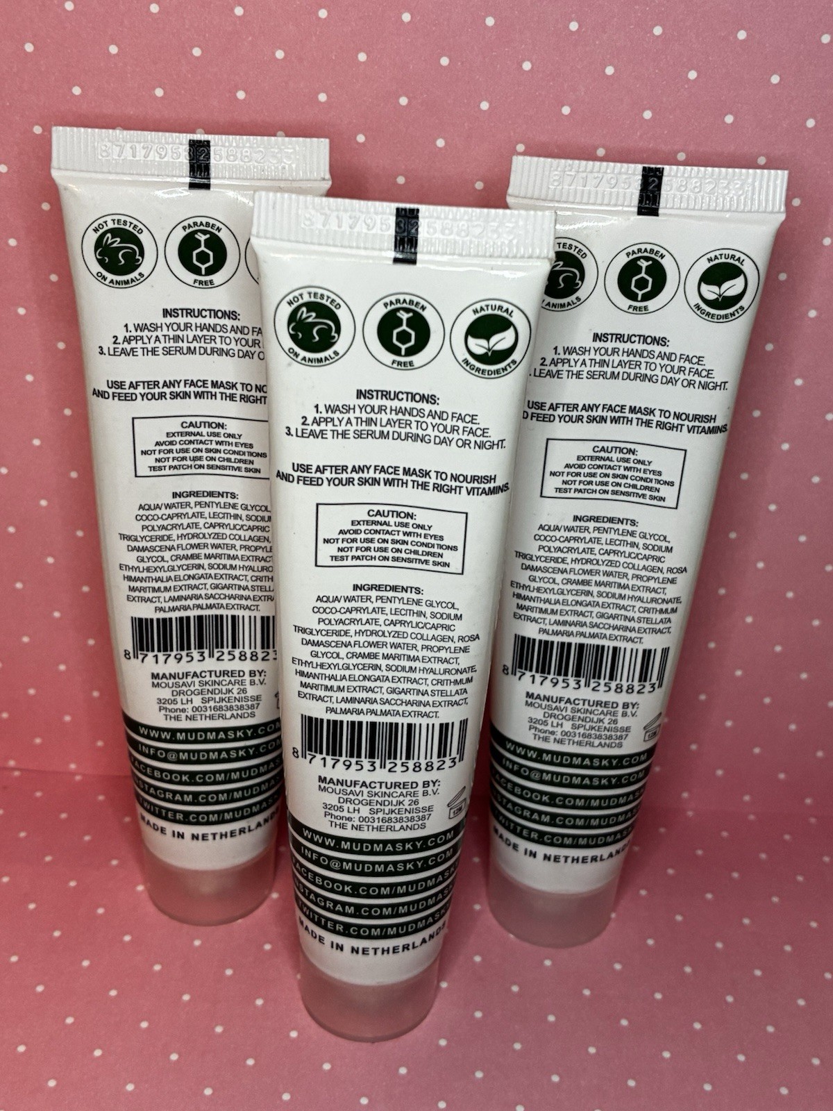 (3) Mudmasky Aftermask Vitamin Serum $54 MSRP EA $162 Value Full Size New Sealed