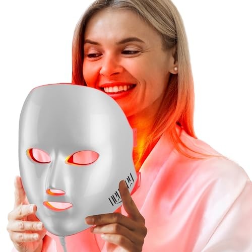 NEWKEY Red Light Therapy Mask for Face,7 Colors LED Face Mask Light Therapy, …