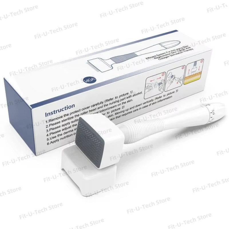 Adjustable Derma Stamp for Beard Growth & Face – 140 Titanium Micro-Needles