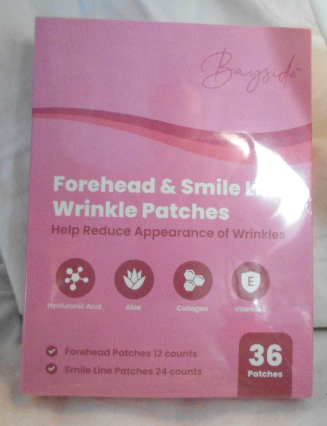 Forehead & Smile Line Wrinkle Patches 36pcs Hyaluronic Acid Collagen Vitamin E