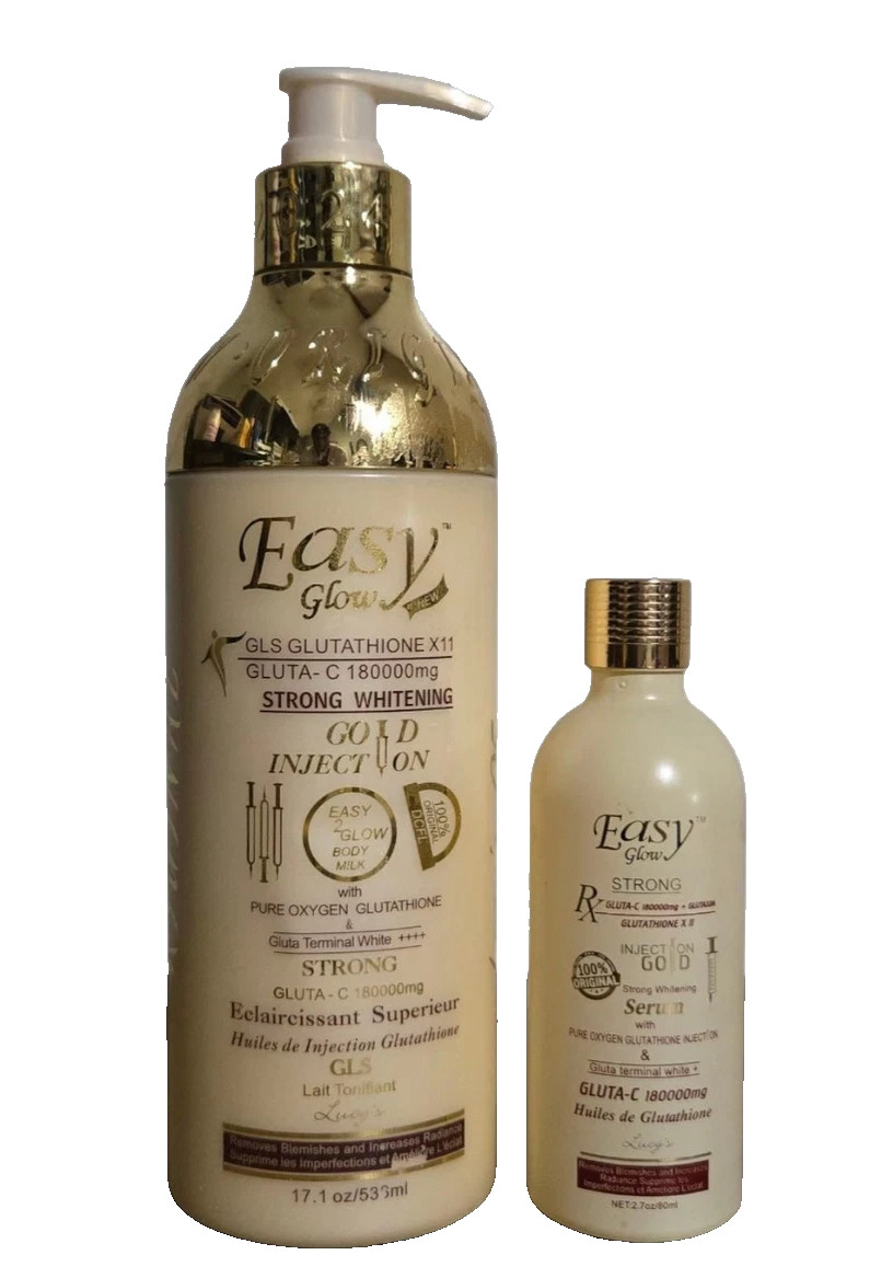2 in 1 combo Authentic Easy Glow Gold Glutathione Body Lotion, Serum