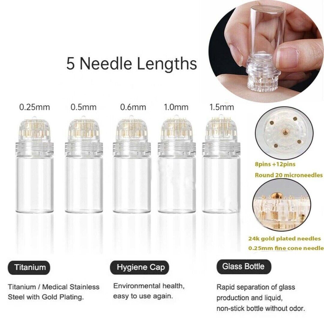 20/64 Pins Titanium Roller System for Facial Skin Care Wrinkle Removal Therapy