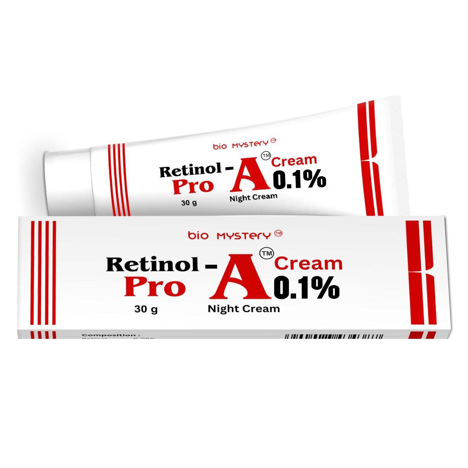 Night Cream Anti Aging Retinol 0.1% Vitamin A Bio Mystery 30g 1.05 oz