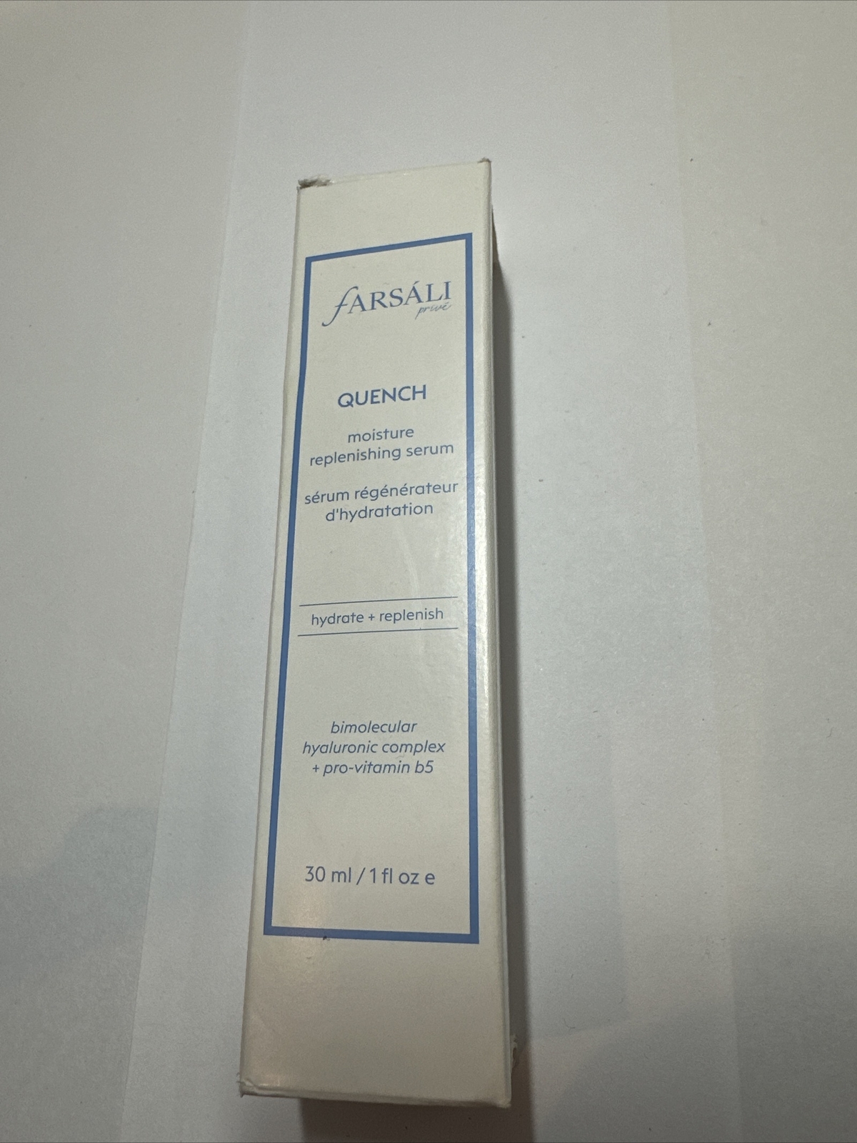 NIB Farsali Quench Moisture Replenishing Serum Skincare Full Size 30ml 1oz New
