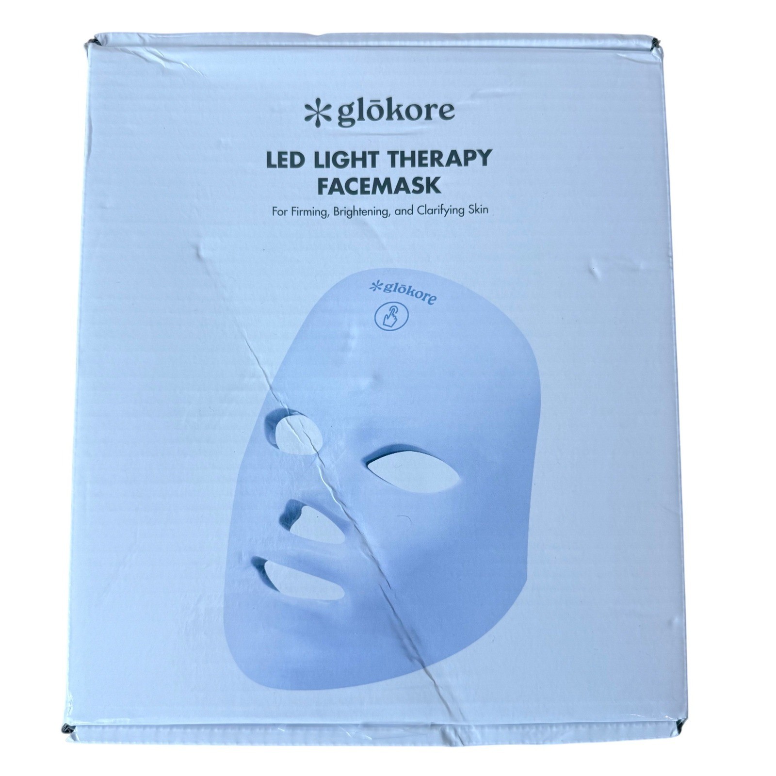 Glokore LED Light Therapy Facemask Skin Firming Brightening Clarifying White