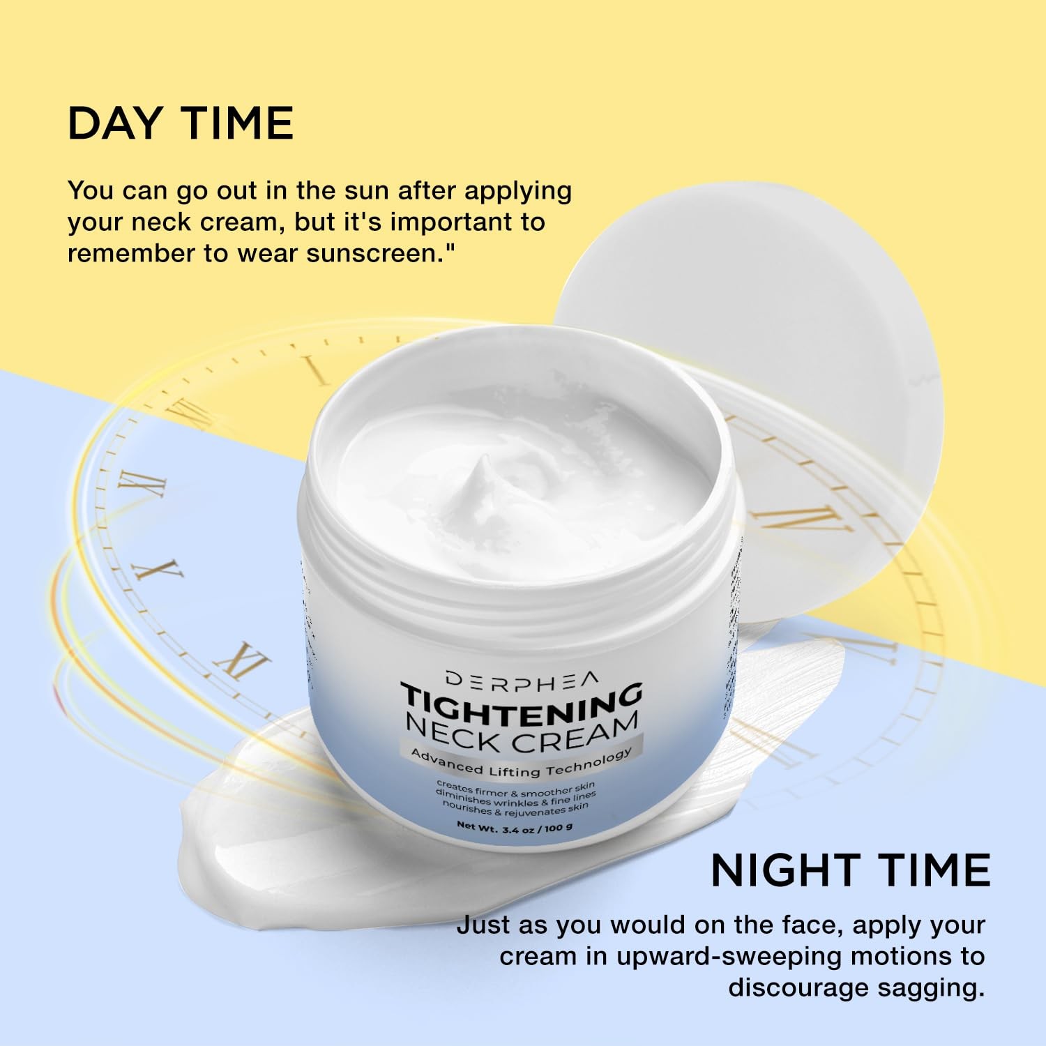 DERPHEA Neck Cream For Tightening And Firming: 3.4 Fl Oz (Pack of 1), Blue
