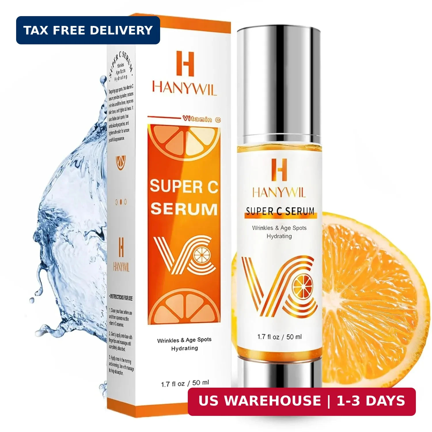 HANYWIL 20% Super Vitamin C Serum for Mature Skin, Targets Age Spot & Wrinkle Re