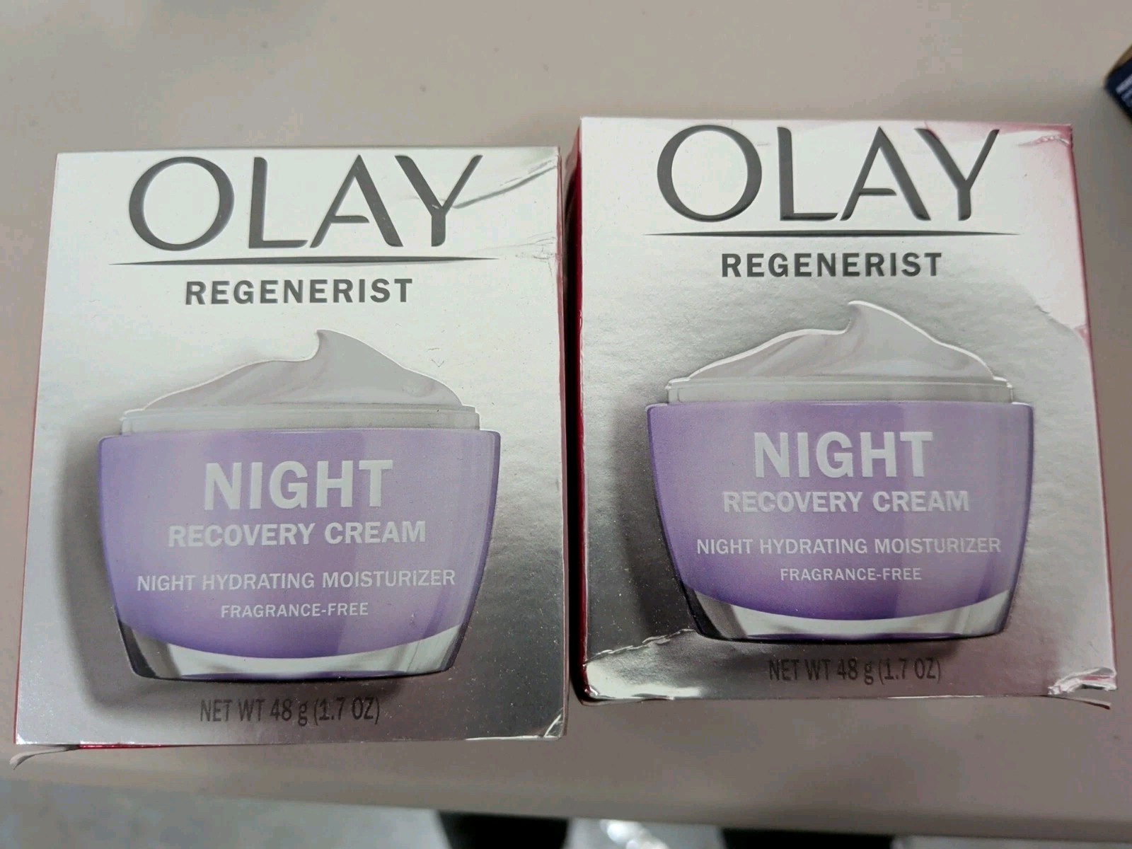 OLAY REGENERIST NIGHT RECOVERY CREAM FRAGRANCE FREE, 1.7 oz EACH X 2 NEW