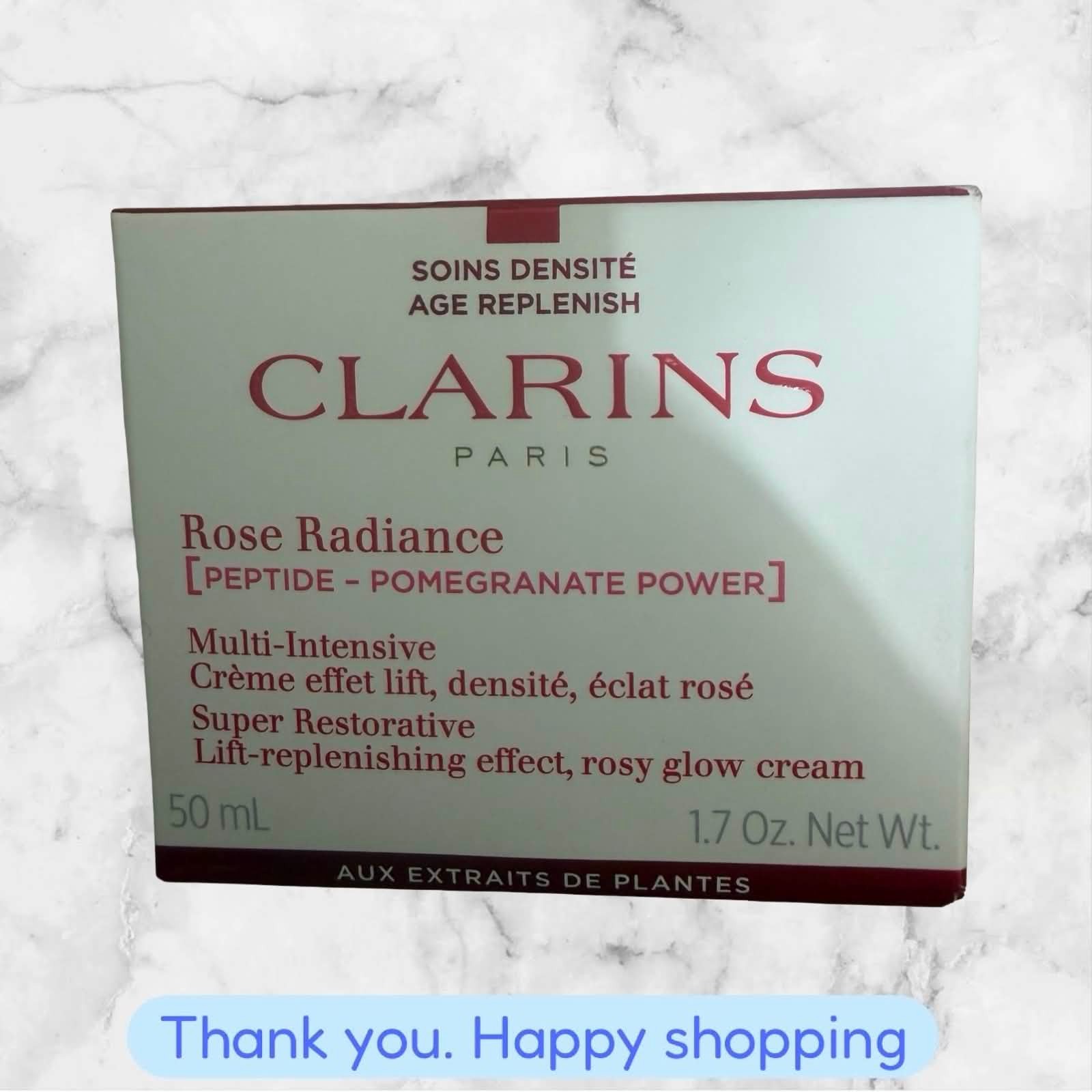 Clarins Rose Radiance Lift Replenishing Rosy Glow Cream For All Skin Types 50mll