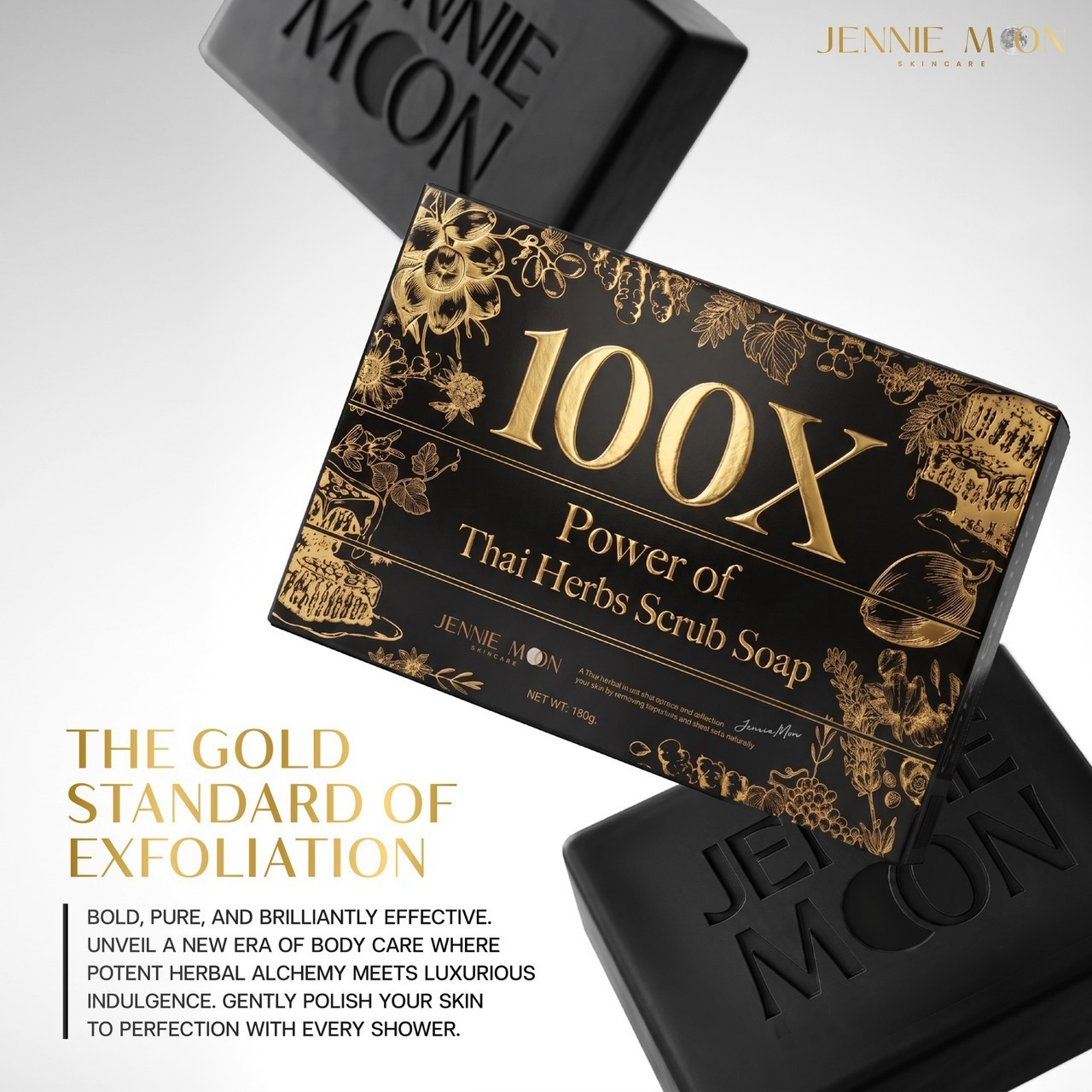 Jennie Moon Black Set Pro Black Ginseng Plus Cream 250ml 100X Scrub Soap 160g