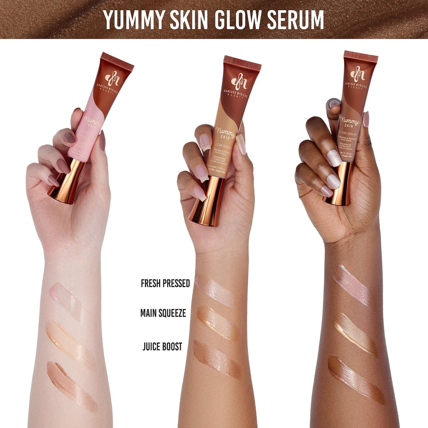 Danessa Myricks Beauty Authentic Yummy Skin Glow Serum 3 Colors 1.1 oz / 32.5 mL