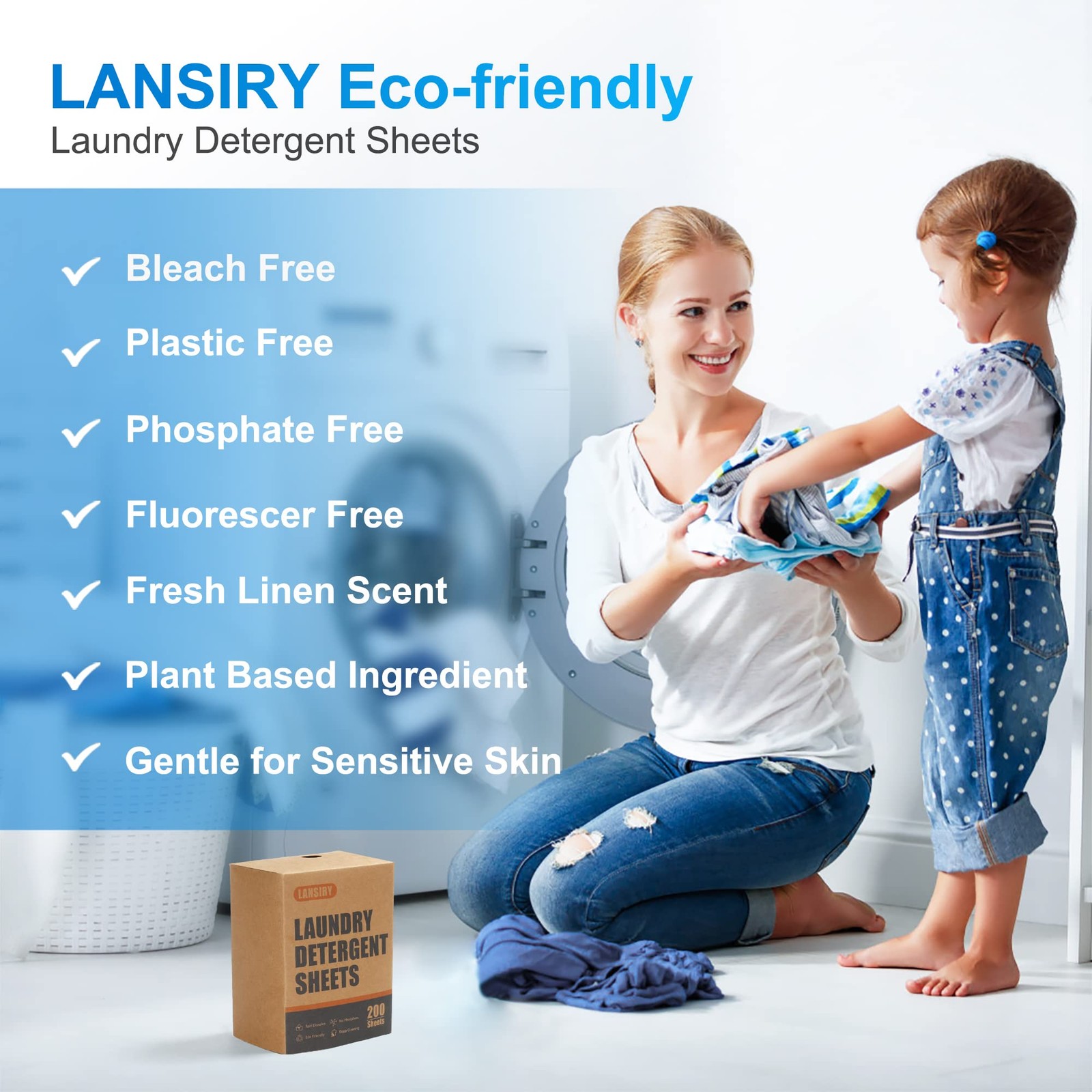 Laundry Detergent Sheets – 200 Loads Fresh Linen Scent 1 Count (Pack of 200)