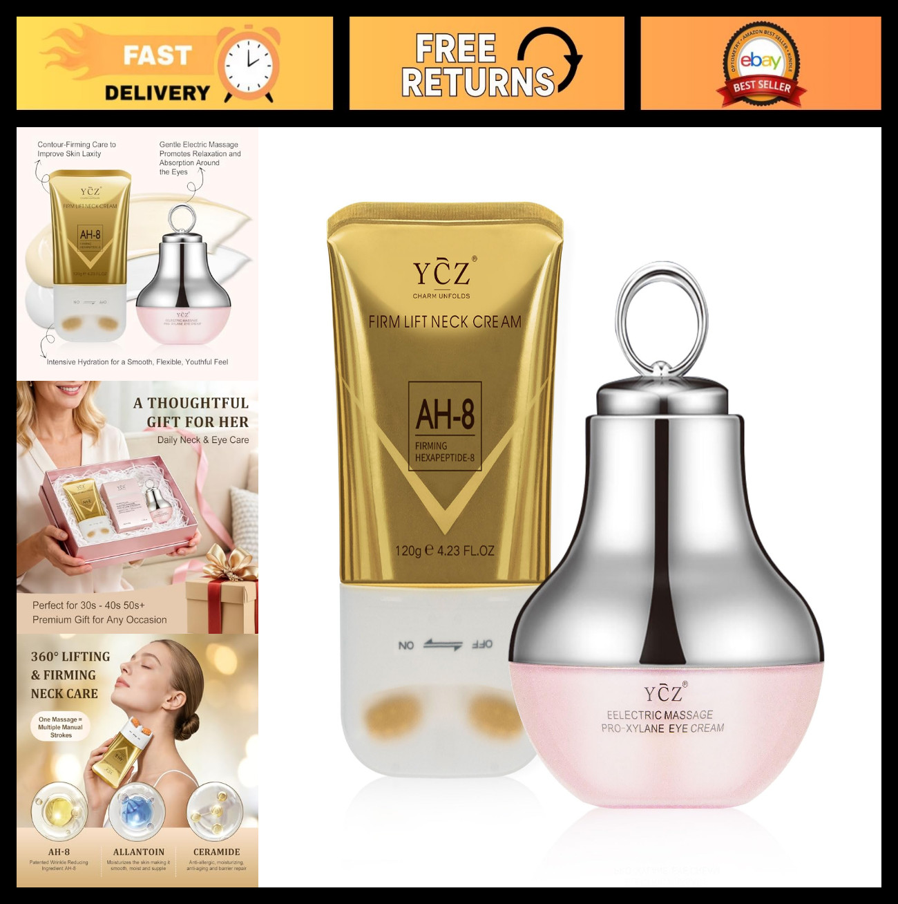Anti-Aging Neck & Eye Care Set – 5.99 Fl Oz Firming Treatment, Deep Moisturizing
