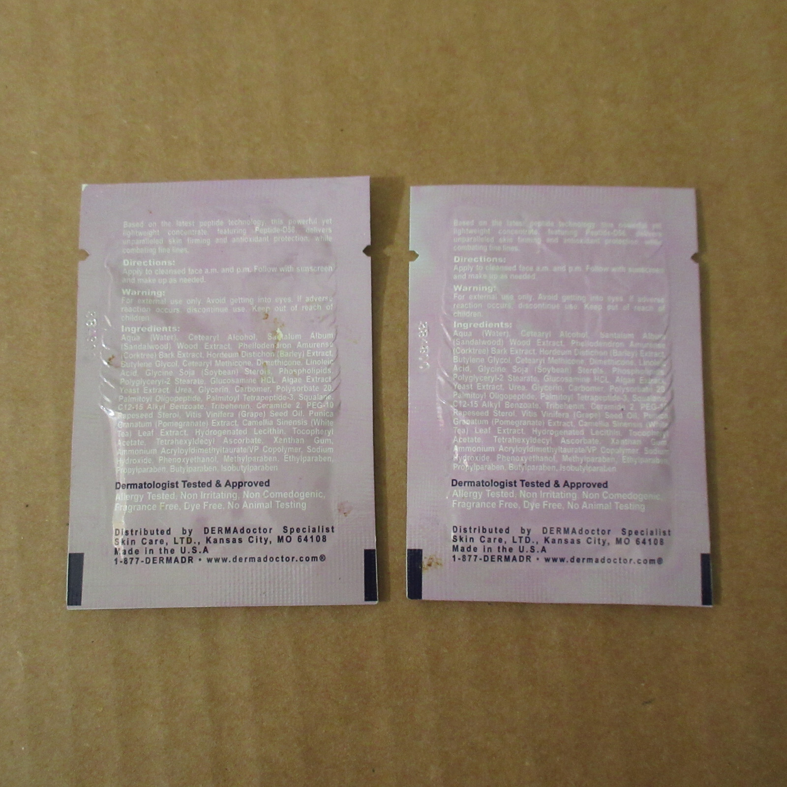 2 Sample Packets DERMAdoctor Wrinkle Revenge Rescue Facial Cream 2ml 0.67 fl.oz