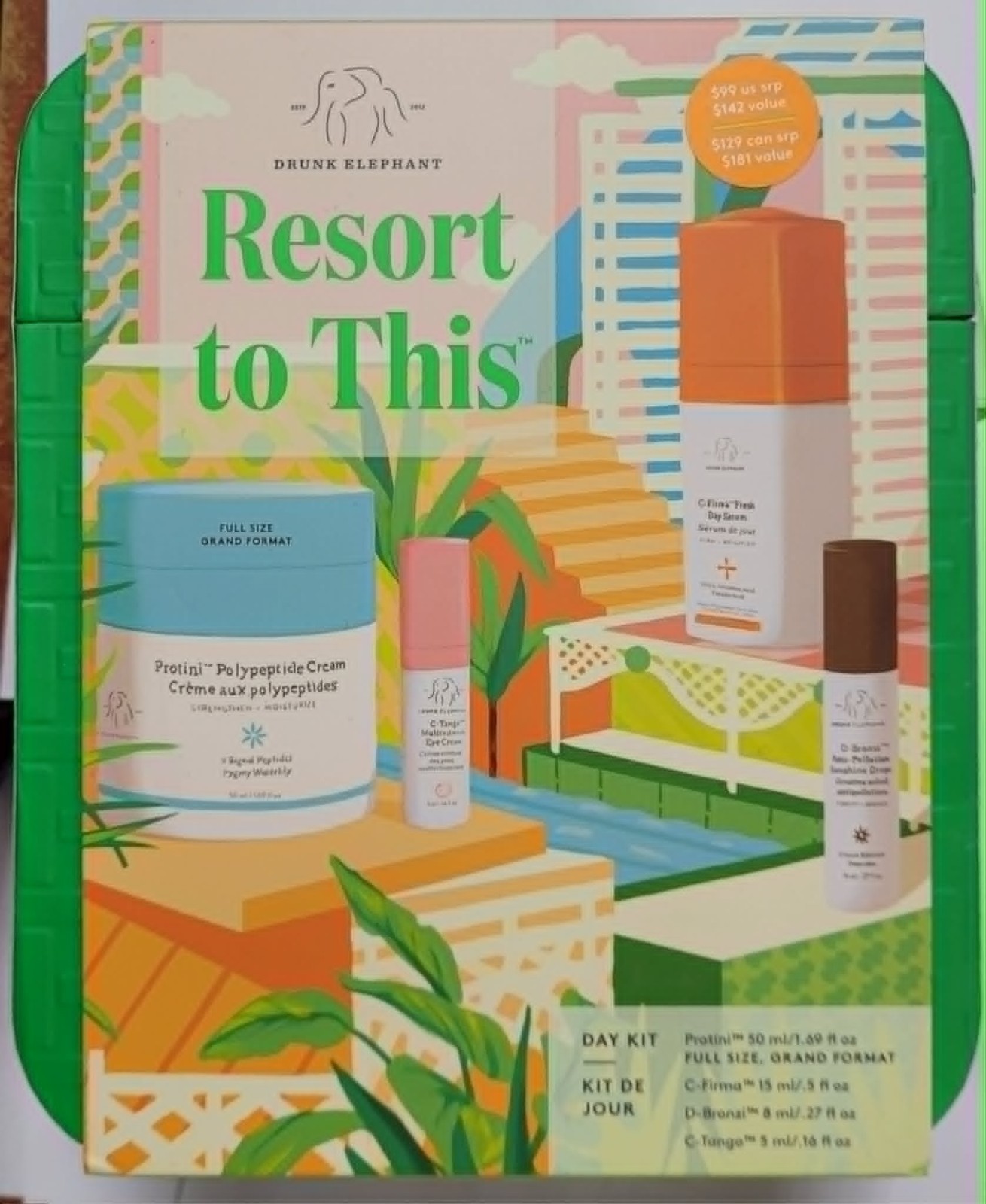 Drunk Elephant Resort To This Day Kit Protini Cream + C Firma Serum – Open Box