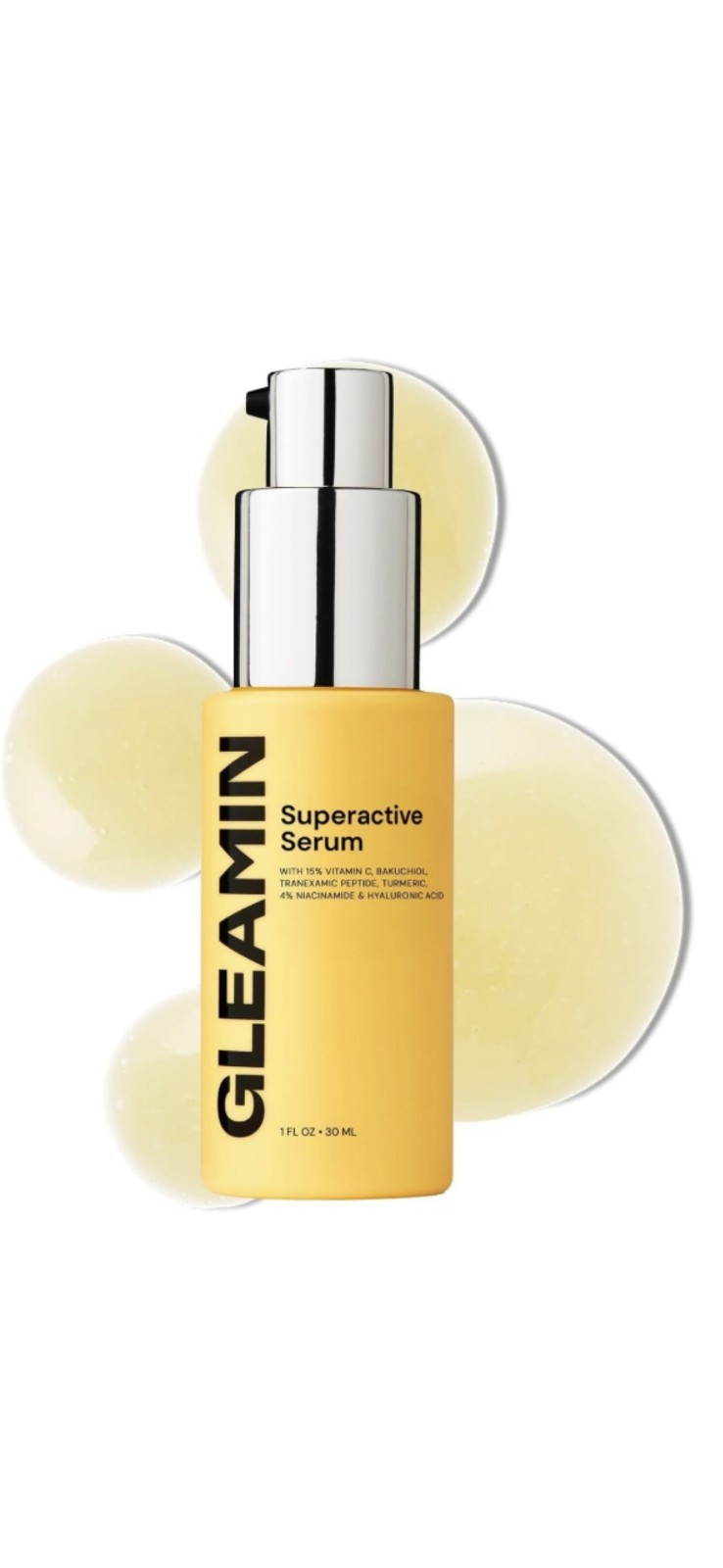 Gleamin Superactive Vitamin C Serum – 15% Vitamin C, 3% Tranexamic Acid, 4%…