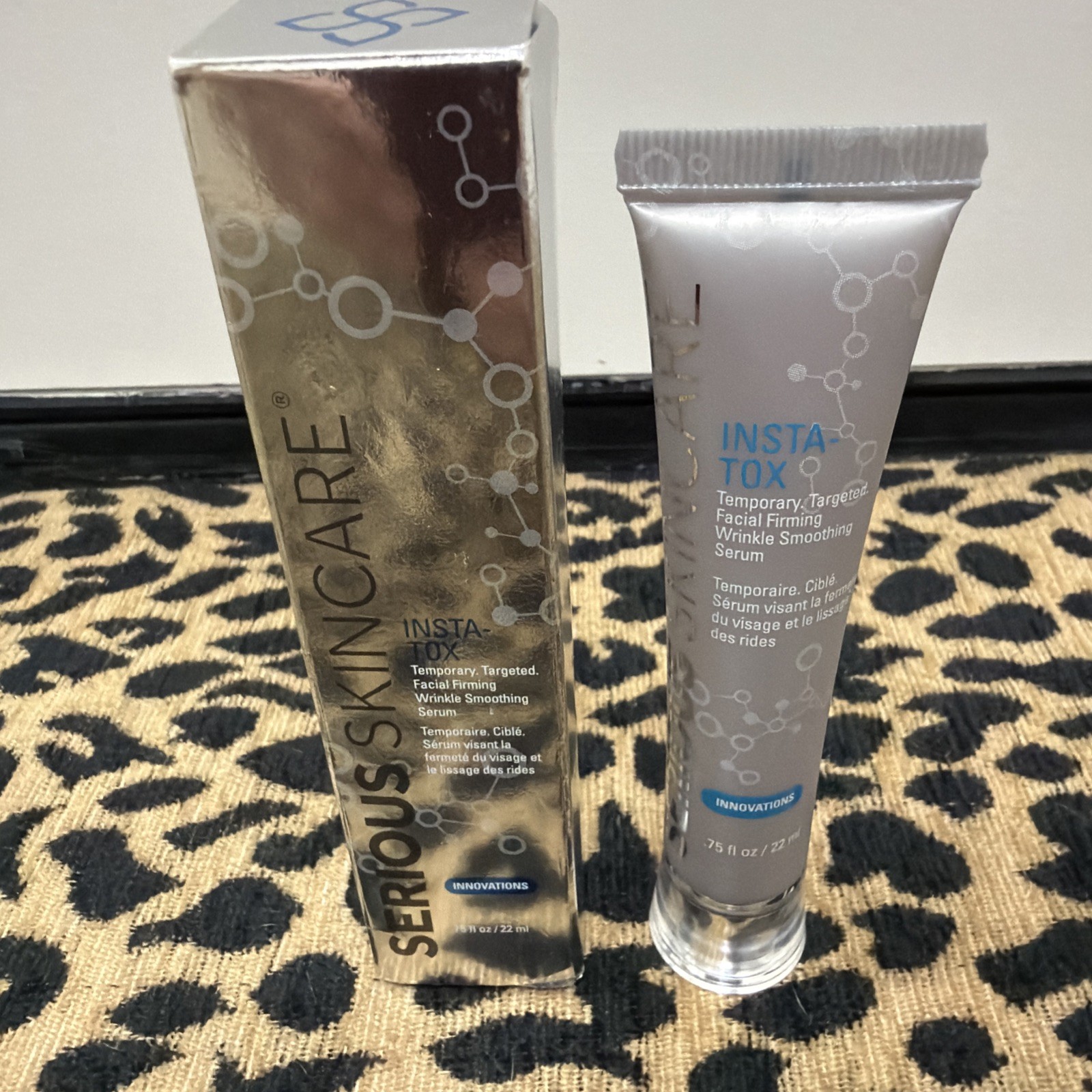 Serious Skincare Insta-Tox Wrinkle-Smoothing Serum SEALED .75 Fl Oz. Box Wear