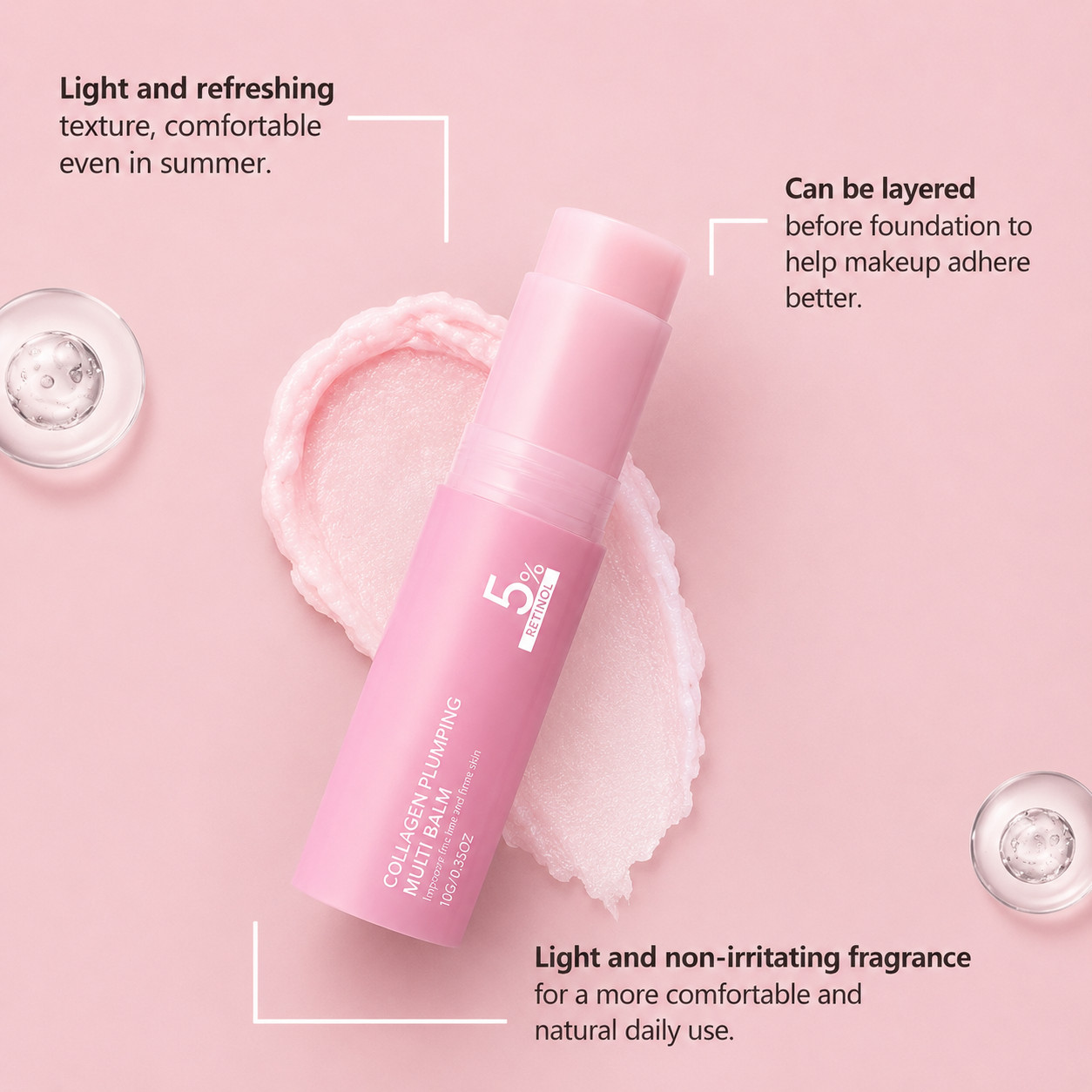 PDRN Pink Collagen Volume Multi Balm Stick 10g 5% Volufiline Anti-Aging