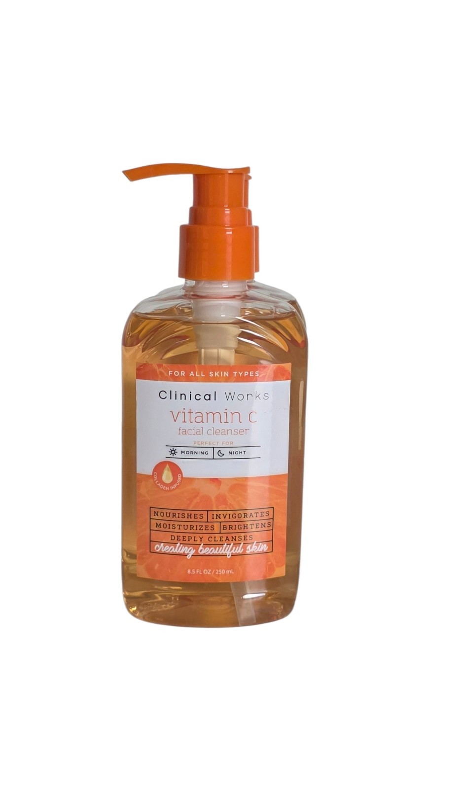 2 Pack Clinical Works Vitamin C Facial Cleanser Collagen Infused 8.5 Fl.oz